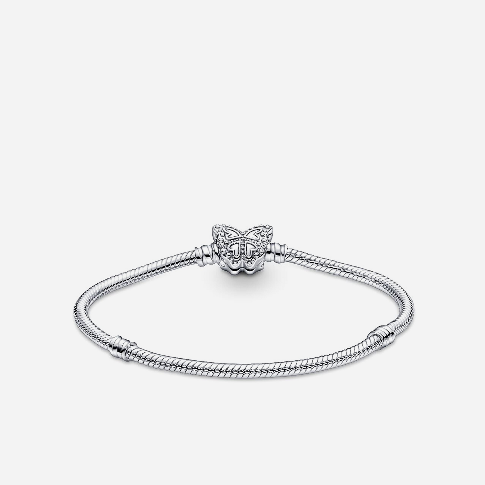 Pandora Moments Butterfly Clasp Snake Chain Bracelet Sterling Silver