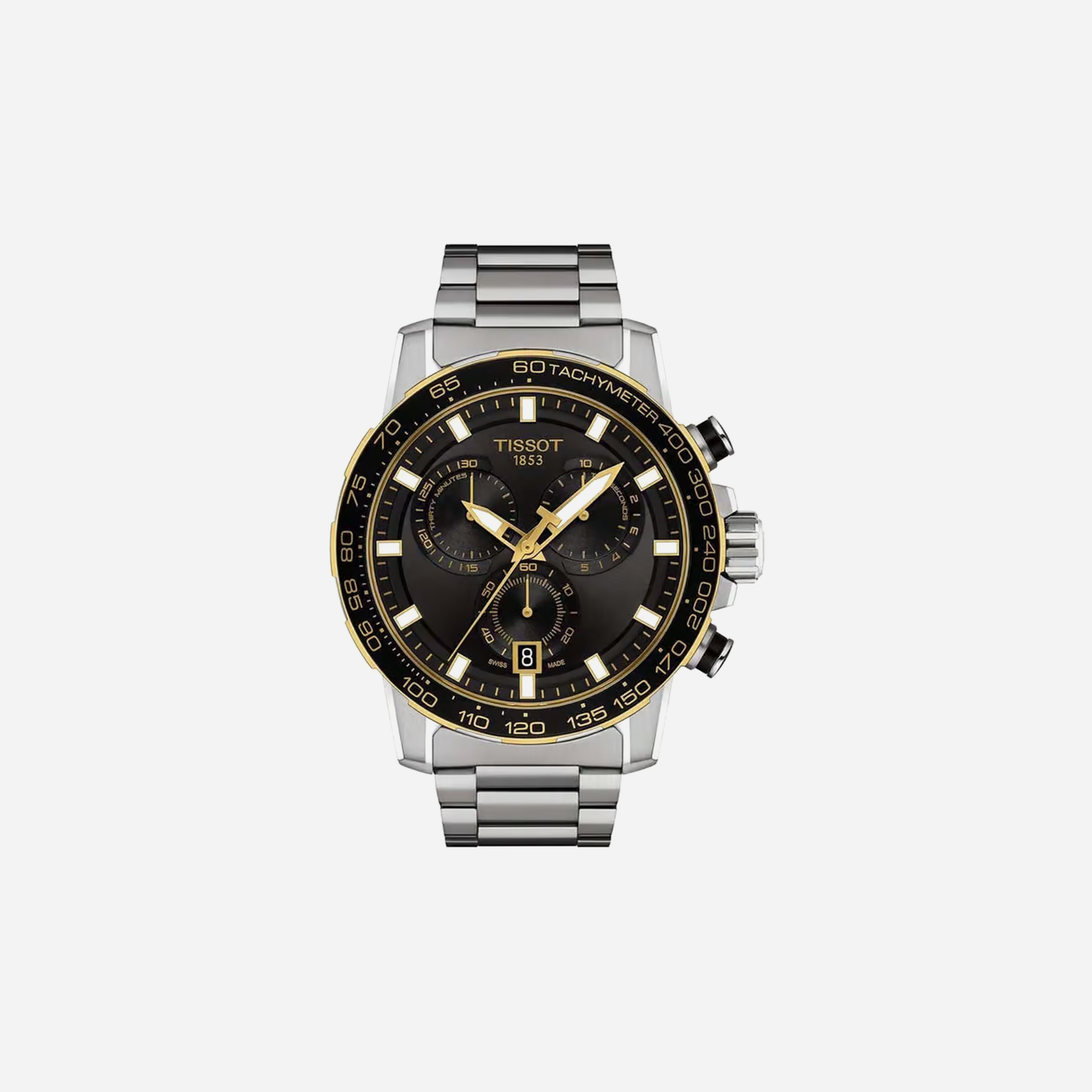 Tissot Supersport Chrono Black Dial 45.5mm Stainless Steel Strap