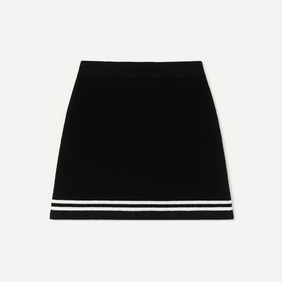 Alo Tennis Club Sweater Knit Skirt Black Ivory
