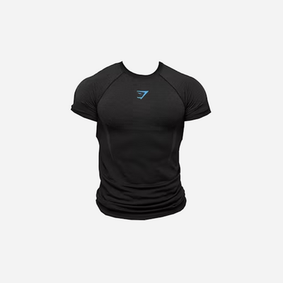 GYMSHARK Onyx 5.0 Seamless T-shirt Black/Onyx Grey