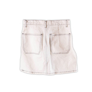 Reformation Anna Patch Pocket Denim Mini Skirt - White