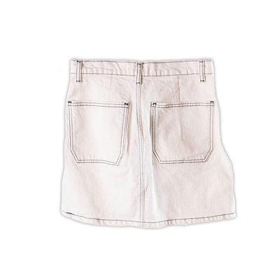 Reformation Anna Patch Pocket Denim Mini Skirt - White