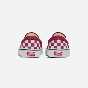 Vans Classic Slip-On Checkerboard Shoe Rhododendron Red / White