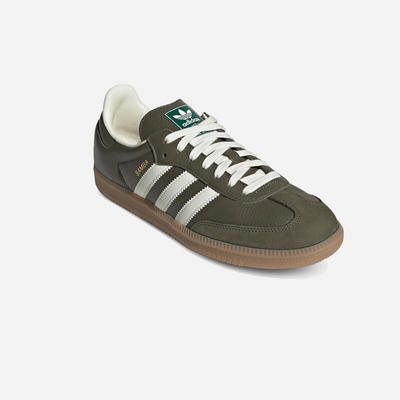 Adidas Originals Samba OG Medium Dark Khaki/Off White-Gum