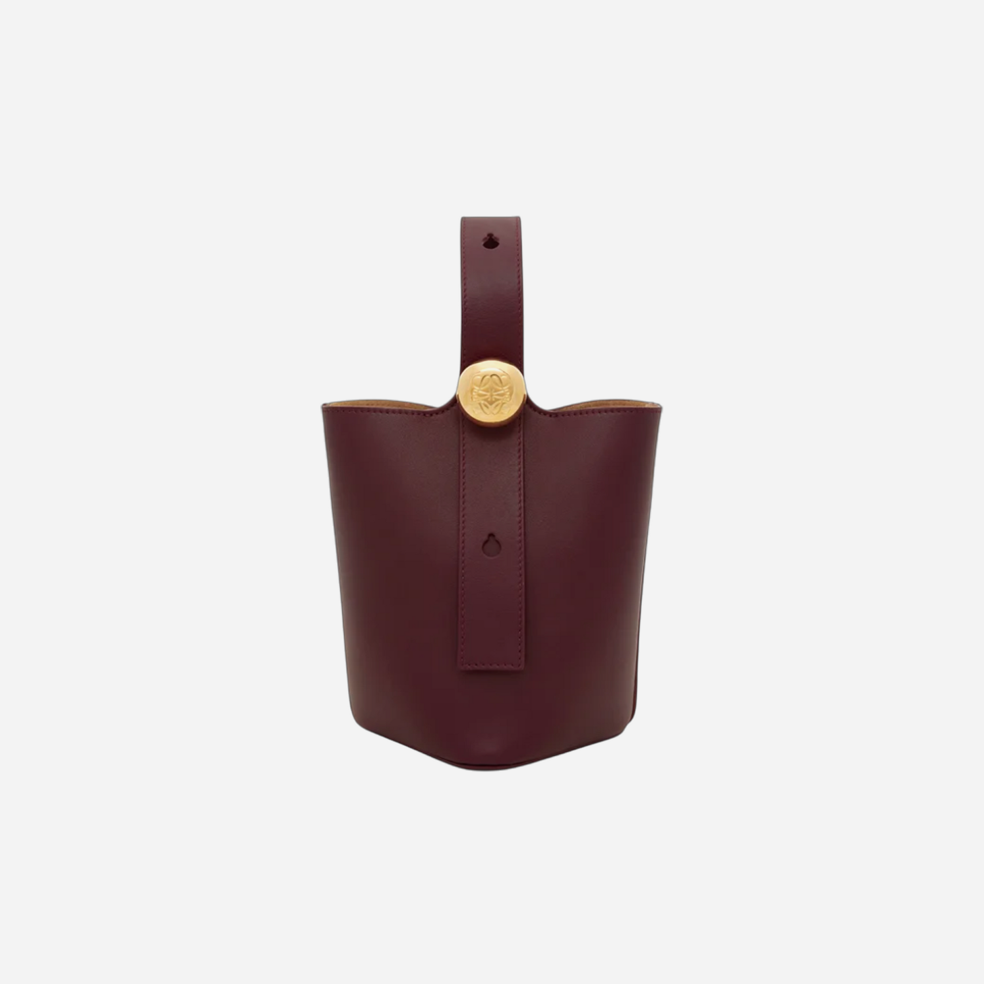 Loewe Mini Pebble Bucket Bag Dark Burgundy
