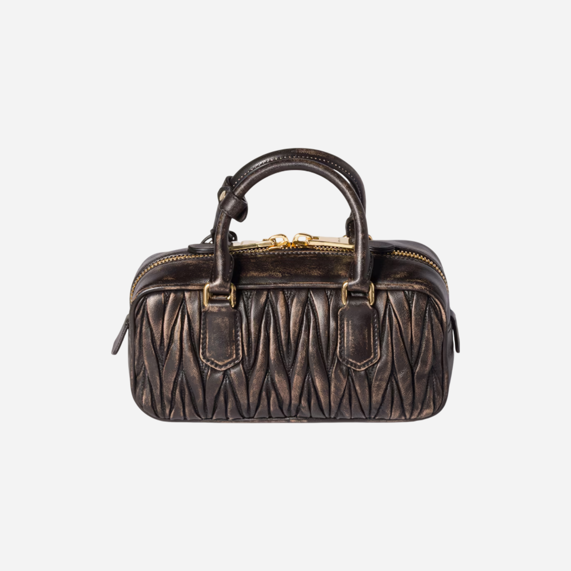 Miu Miu Arcadie Coffee Leather Bag