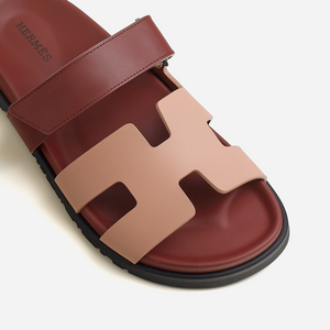 Hermes Chypre Sandal Beige Perlino Rouge H