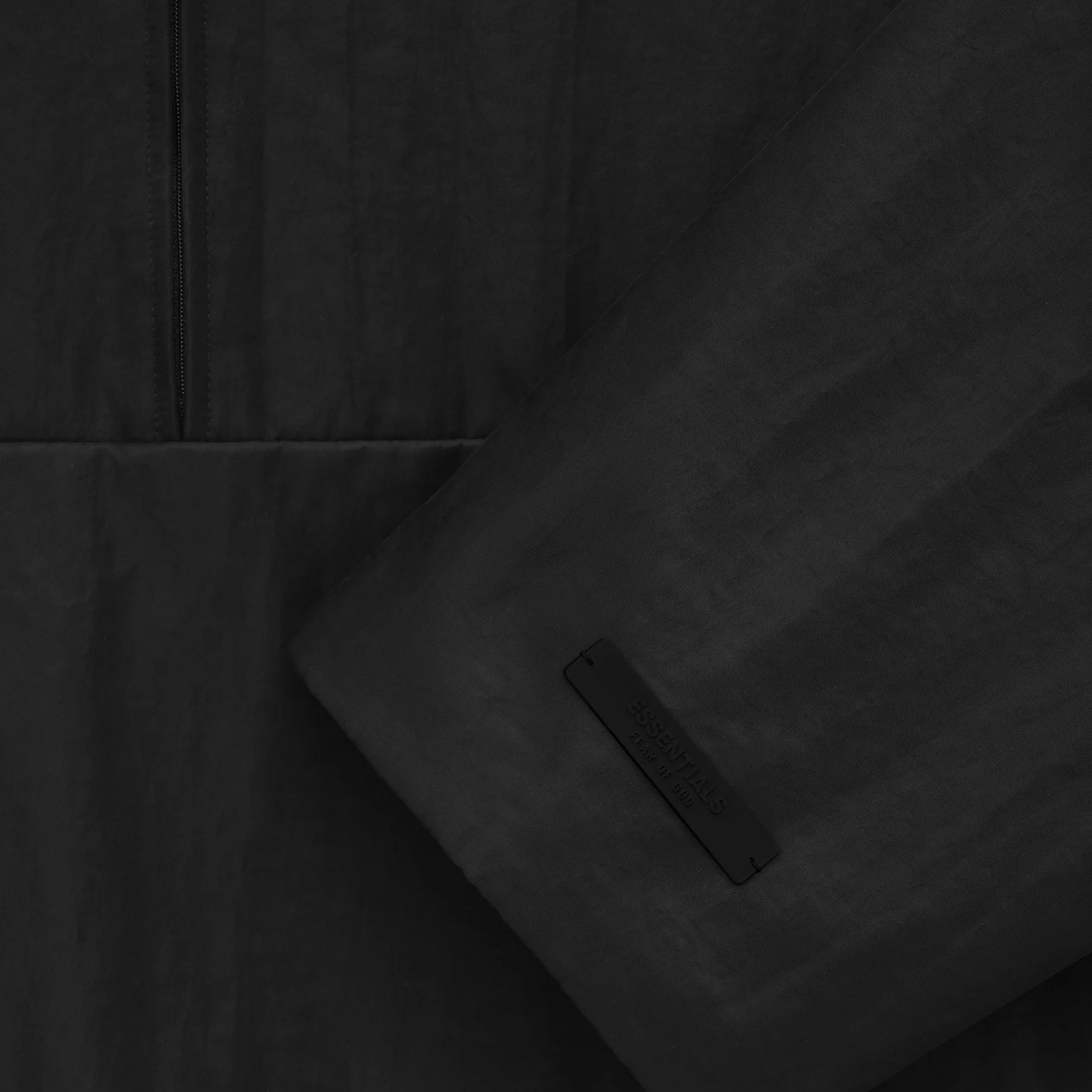 Fear Of God Essentials SS25 Textured Nylon Halfzip Pullover Black