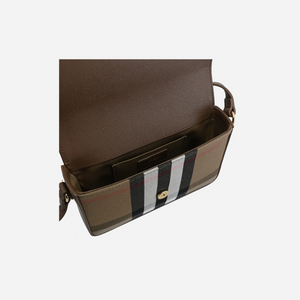 Burberry New Hampshire House Check & Derby Leather Crossbody Brown