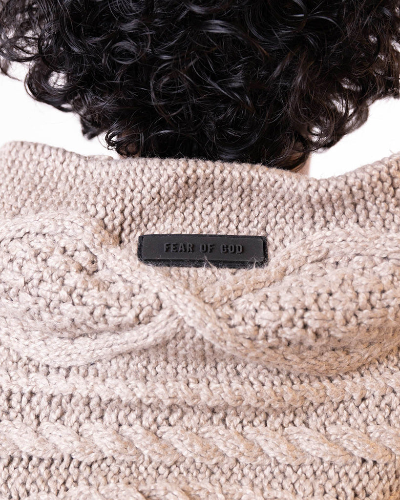 Fear Of God Essentials Cable Knit Hoodie Core Heather