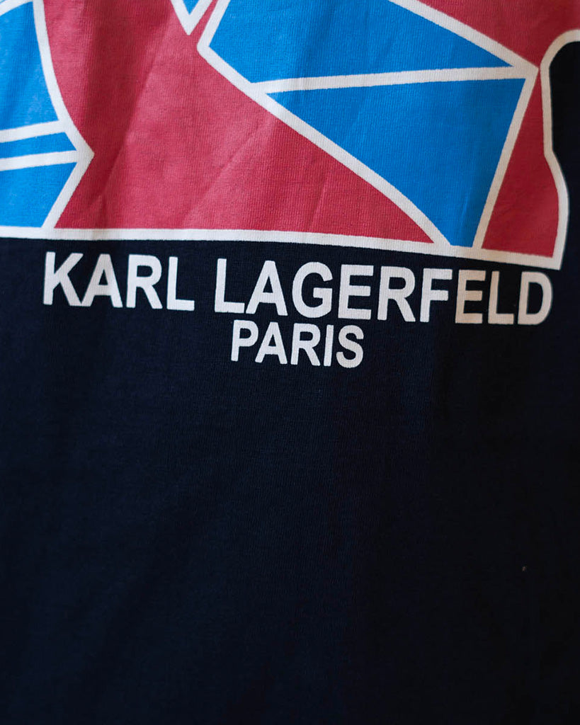Karl Lagerfeld Preto Multicolor Navy Blue T-Shirt