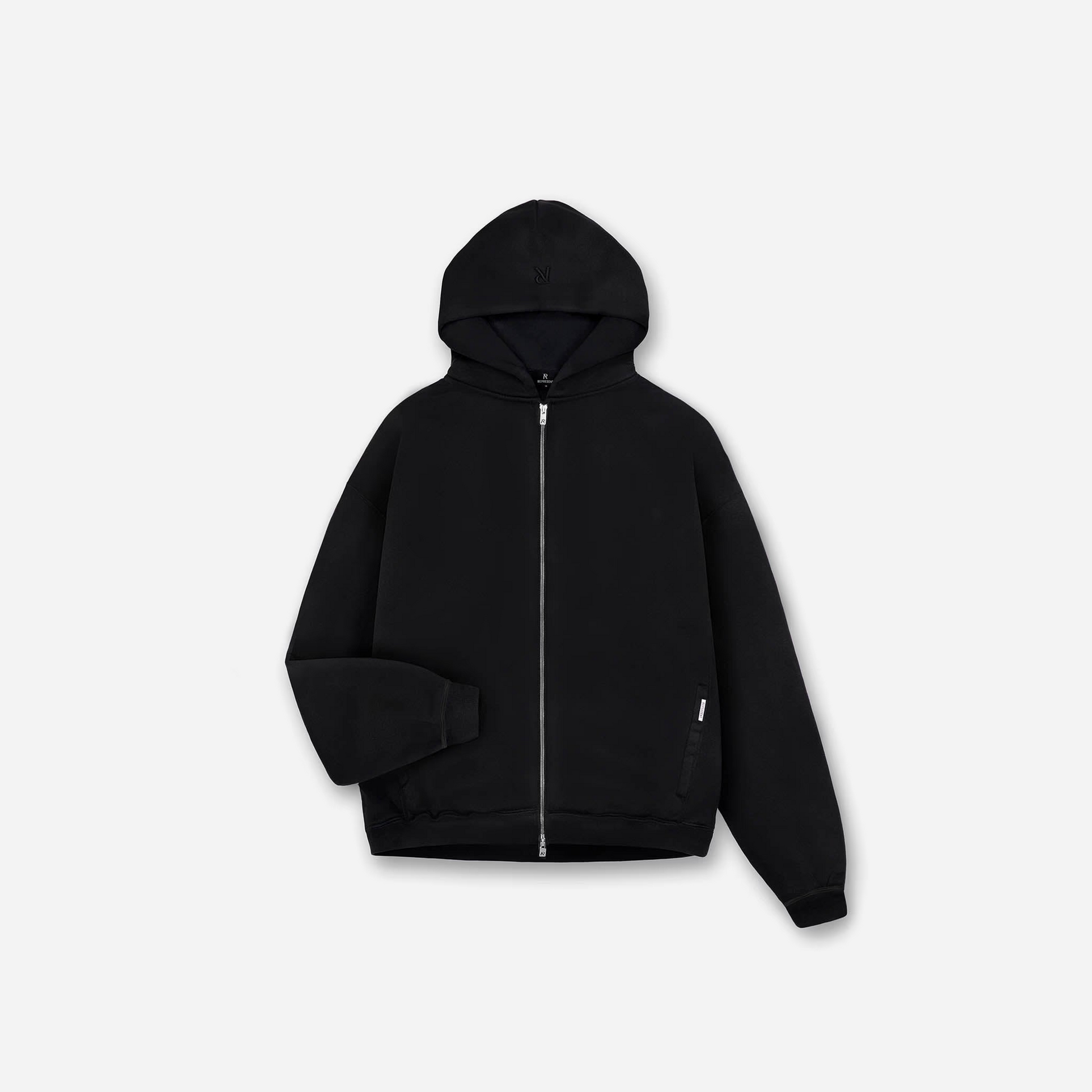 REPRESENT SS25 Initial Oversized Zip Hoodie Black