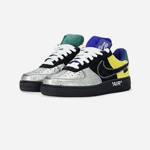 Louis Vuitton Nike Air Force 1 Low By Virgil Abloh Black Metallic Silver