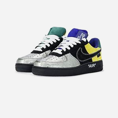 Louis Vuitton Nike Air Force 1 Low By Virgil Abloh Black Metallic Silver