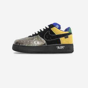 Louis Vuitton Nike Air Force 1 Low By Virgil Abloh Black Metallic Silver