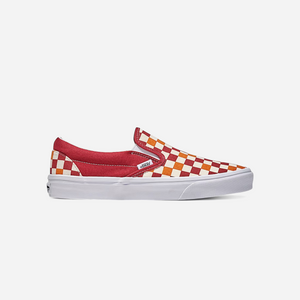 Vans Classic Slip-On Checkerboard Shoe Red / White