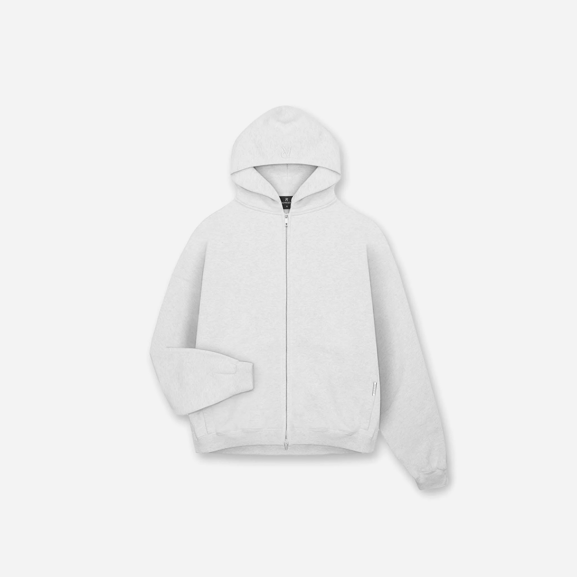 REPRESENT SS25 Initial Oversized Zip Hoodie Ice Grey Marl