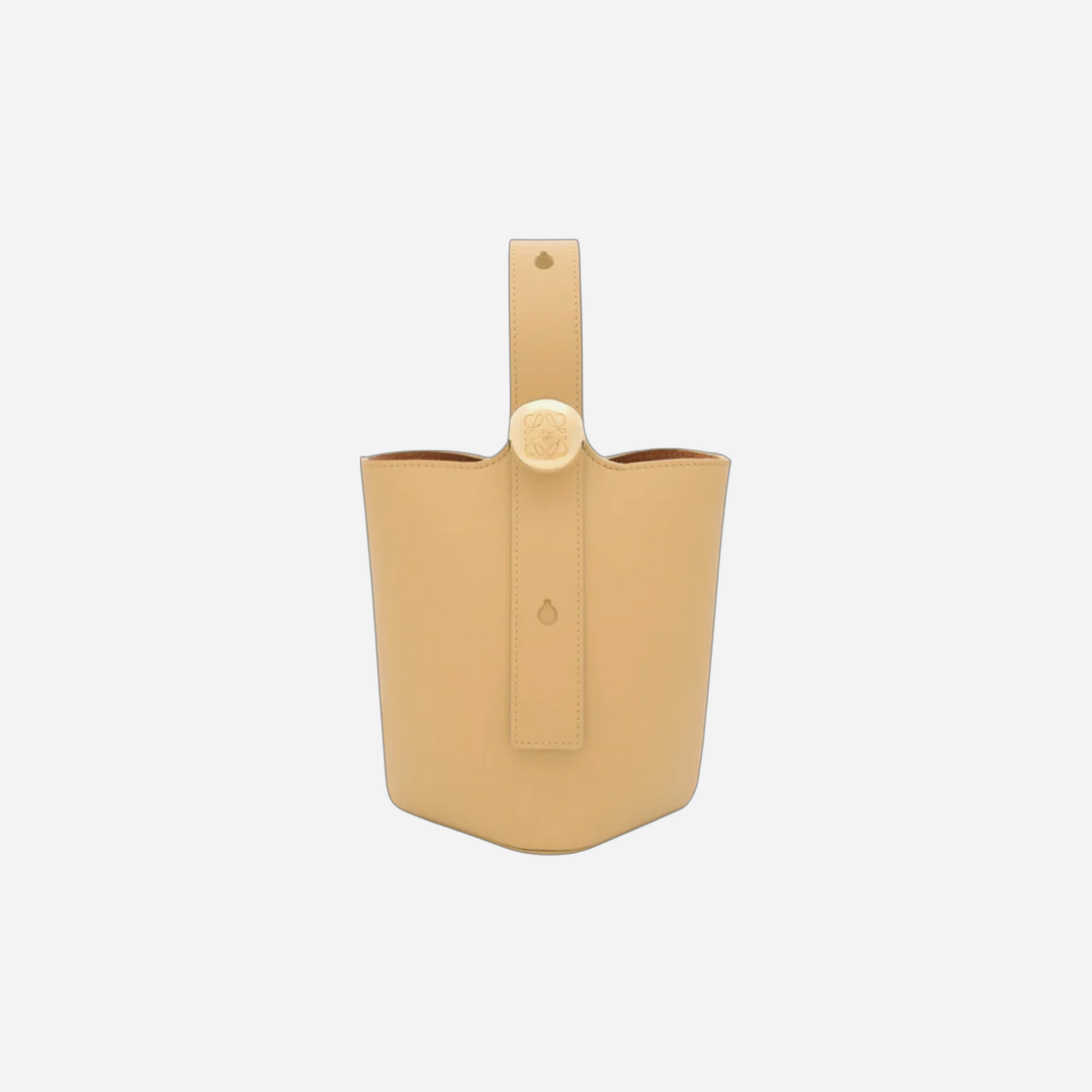 Loewe Mini Pebble Bucket Bag Dark Butter