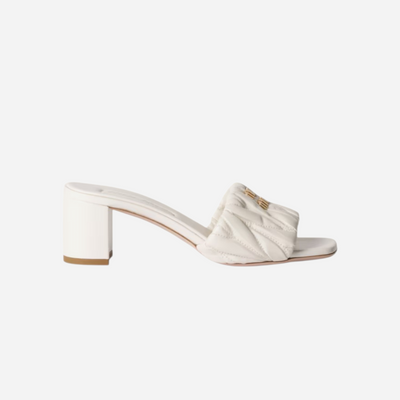 Miu Miu Leather Heels White