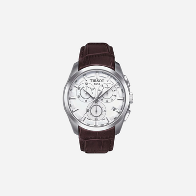 Tissot Couturier Chronograph Black Leather Strap 41mm