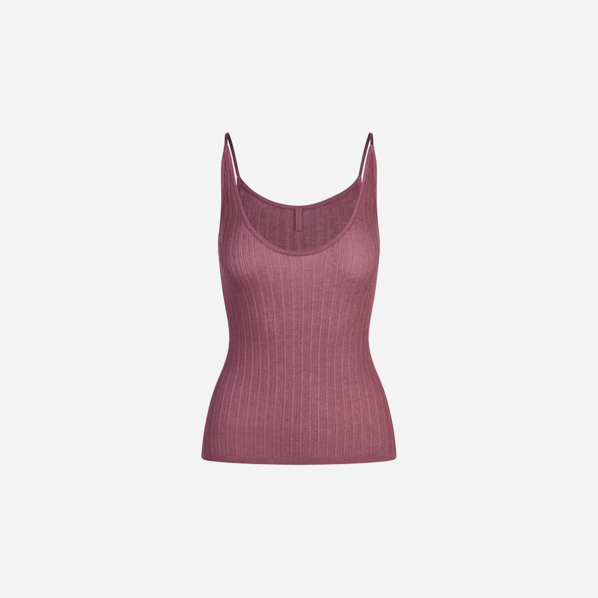 SKIMS Sheer Knit Plunge Tank Beet