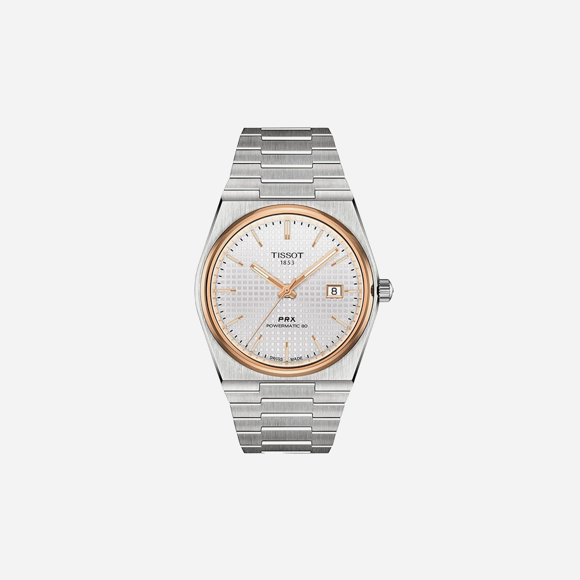 Tissot PRX Powermatic 80 40mm Silver Dial Grey Stainless Steel Automatic Watch