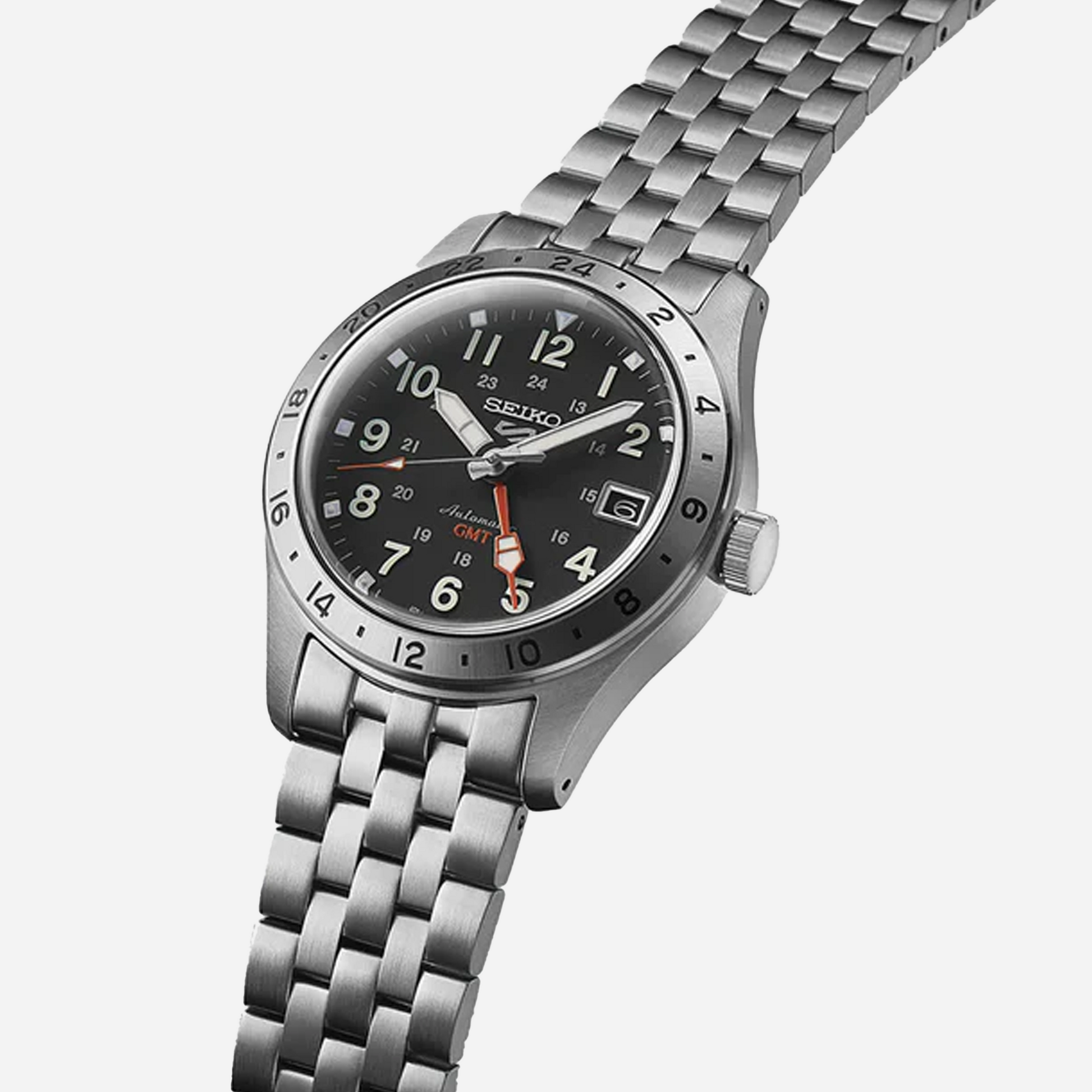 Seiko 5 Sports Men Automatic Black Dial Analog Stainless Steel Watch SSK023K1