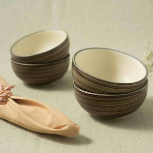 Teramo Brown Veg Bowl set of 4.