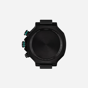 Tissot T-Race Green Silicone Strap Black Dial 45mm Quartz Chronograph Watch