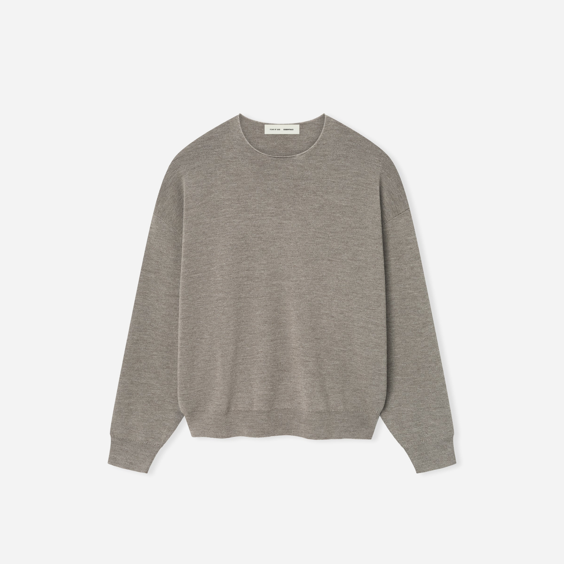 Fear Of God Essentials SS25 Merino Crewneck Sweater- Homestead Heather