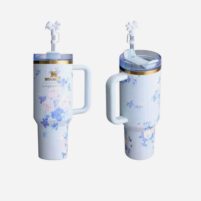 Stanley x LoveShackFancy Flowstate Quencher 40oz Tumbler Everblooming Rosettes