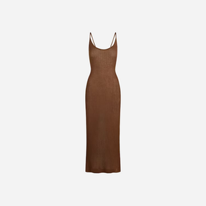 SKIMS Sheer Knit Long Cami Dress Bison