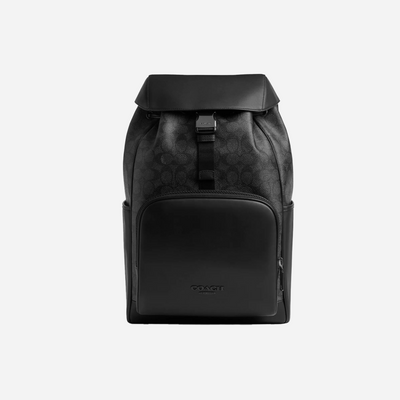 Coach Racer Backpack In Signature  signature canvas/Gunmetal/Charcoal/Black