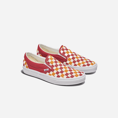 Vans Classic Slip-On Checkerboard Shoe Red / White