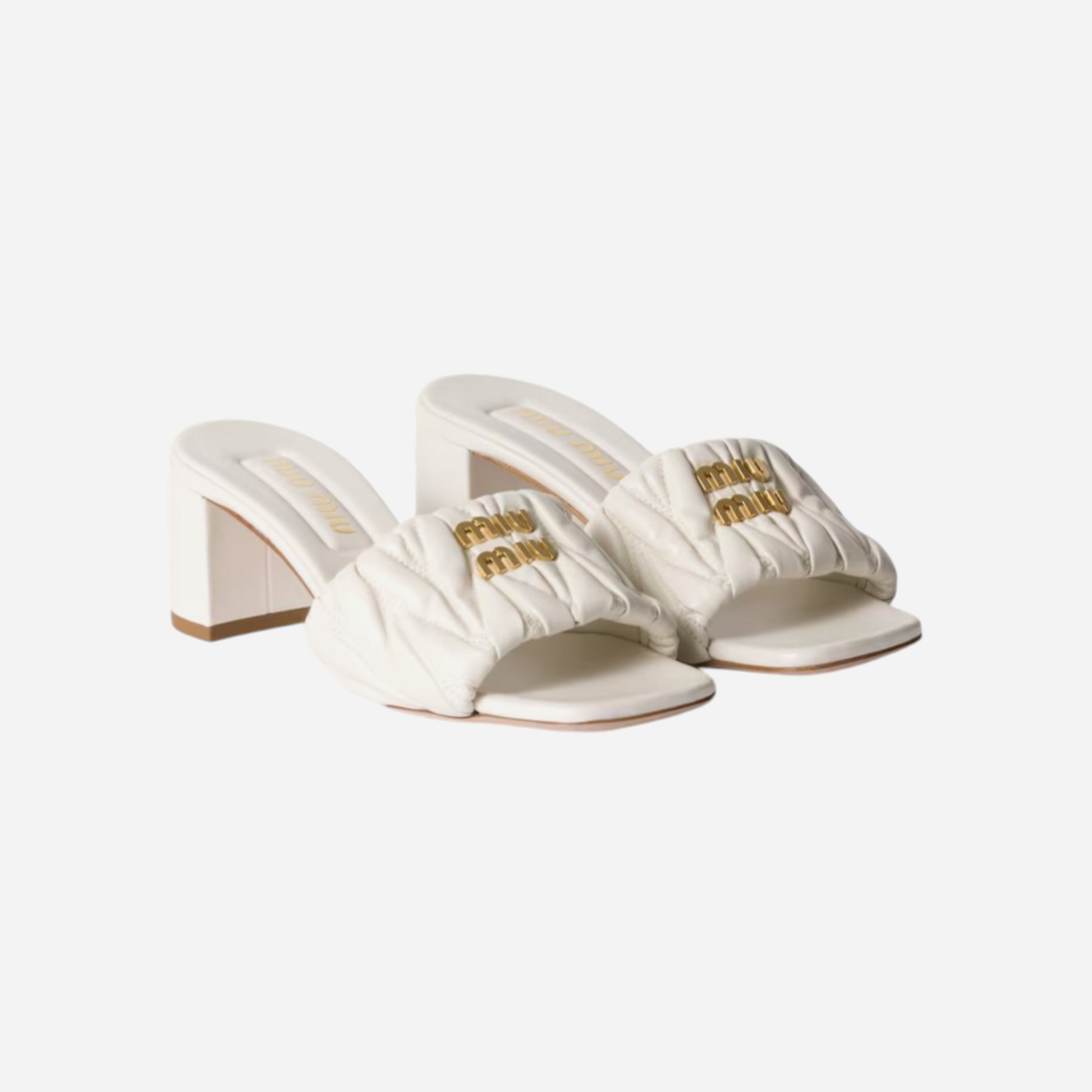 Miu Miu Leather Heels White
