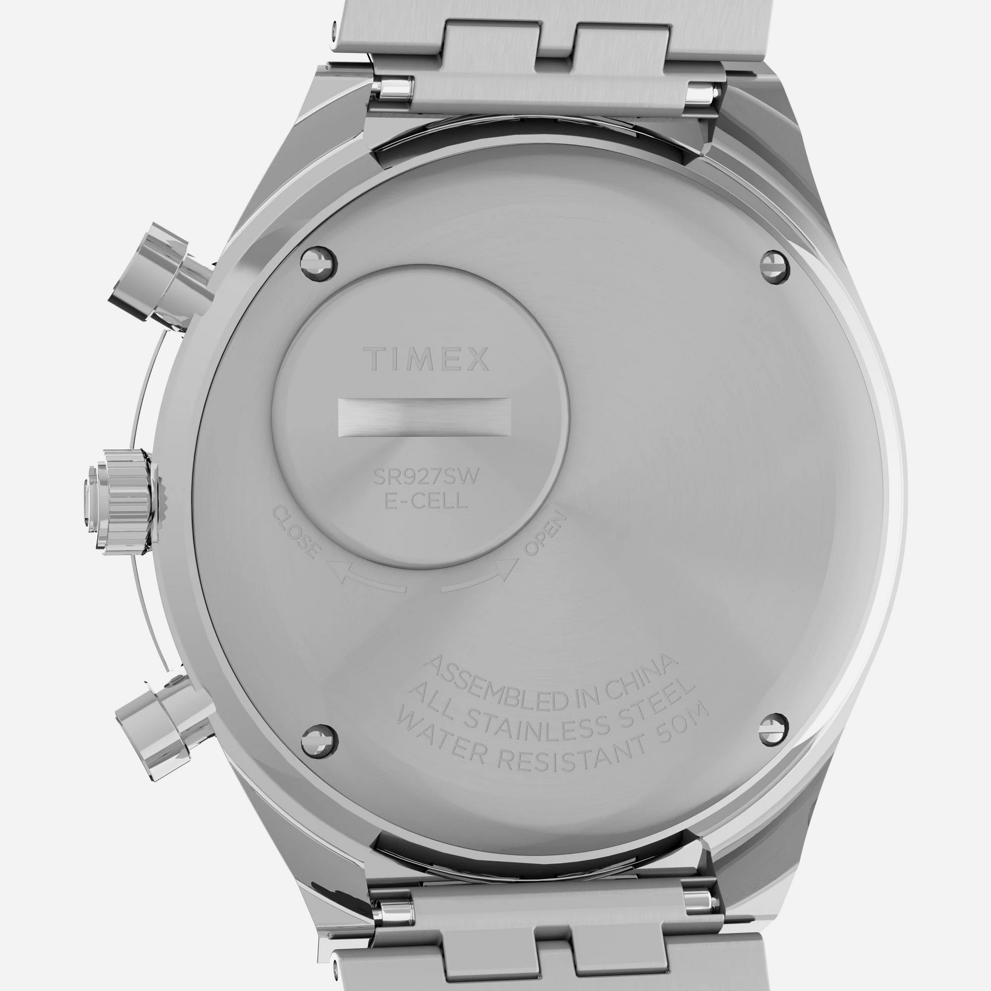 Q Timex Chronograph 40mm Stainless Steel Bracelet Silver / Black Watch