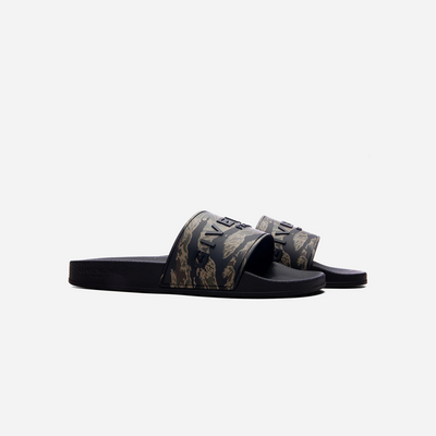 Givenchy Slide Flat Sandals Black/Khaki