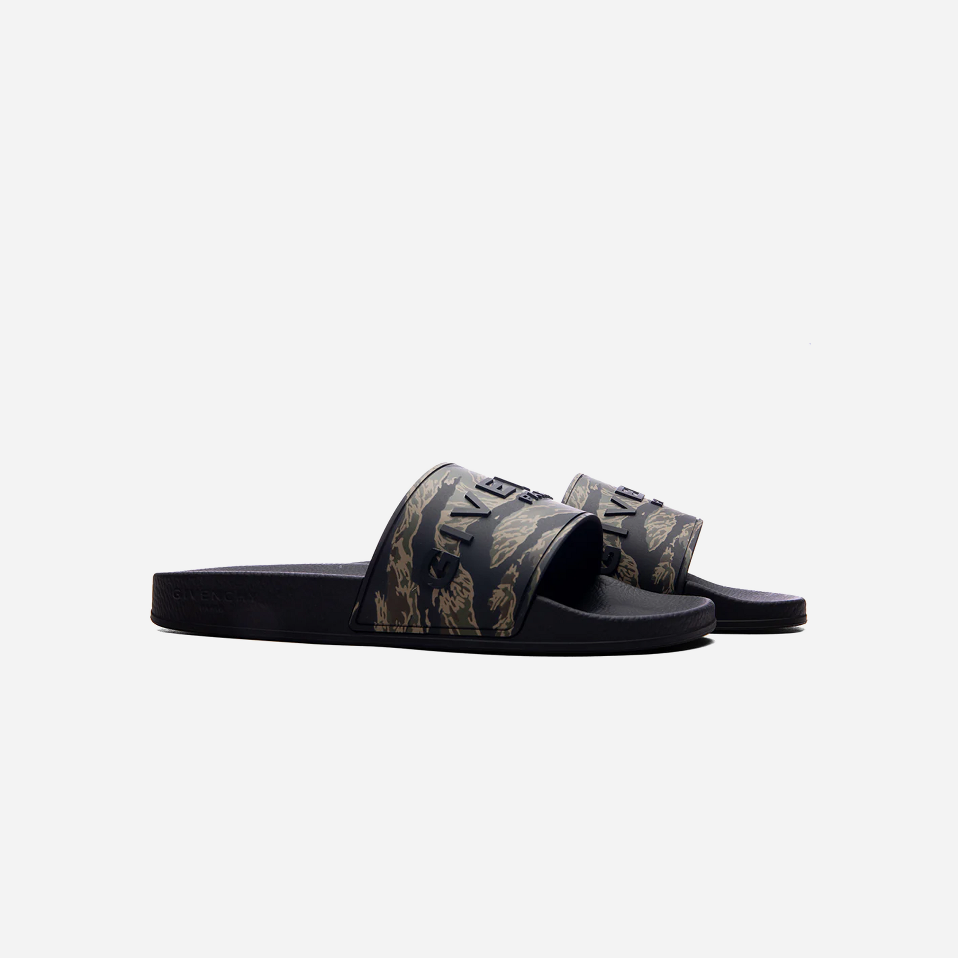 Givenchy Slide Flat Sandals Black/Khaki