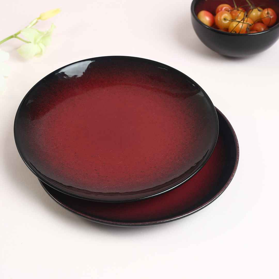 Teramo Red Glaze Quarter Plates Set of 2