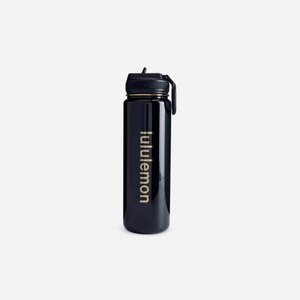 LULULEMON Back to Life straw-lid steel sport bottle 24oz Black