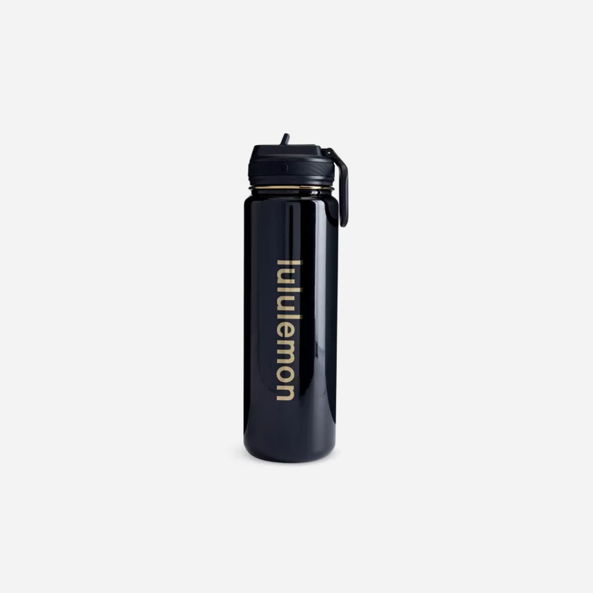 LULULEMON Back to Life straw-lid steel sport bottle 24oz Black