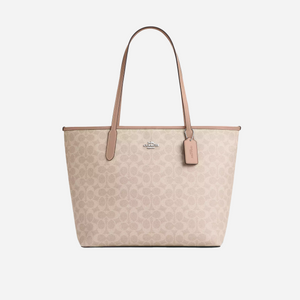 Coach City Tote Bag In Signature Canvas  signature canvas/Silver/Sand/Taupe