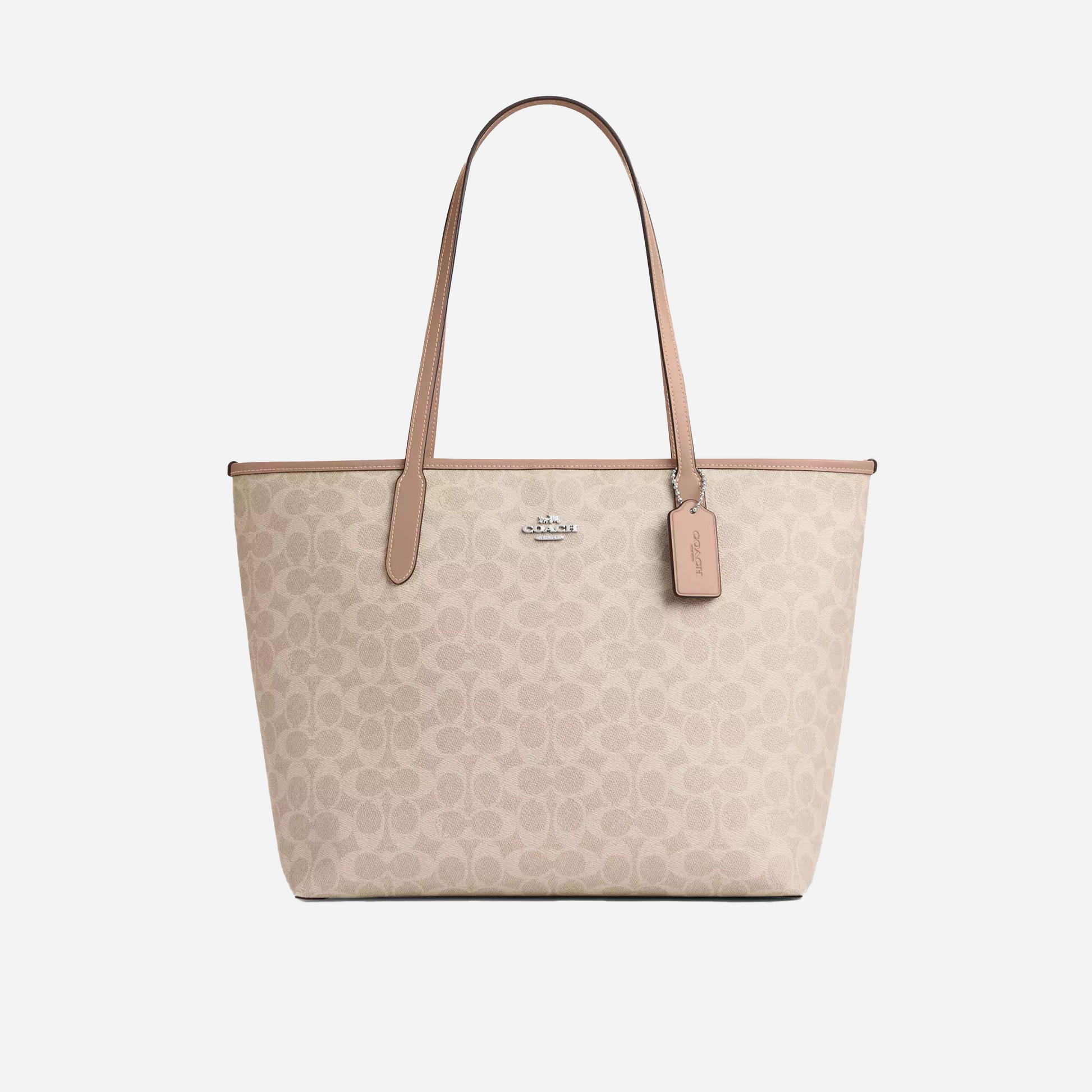 Coach City Tote Bag In Signature Canvas  signature canvas/Silver/Sand/Taupe
