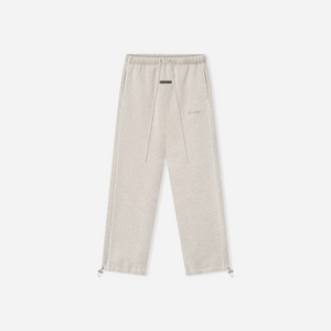 Fear Of God Essentials SS25 Relaxed Fleece Sweatpant With Piping- Heather Stone Cloud White