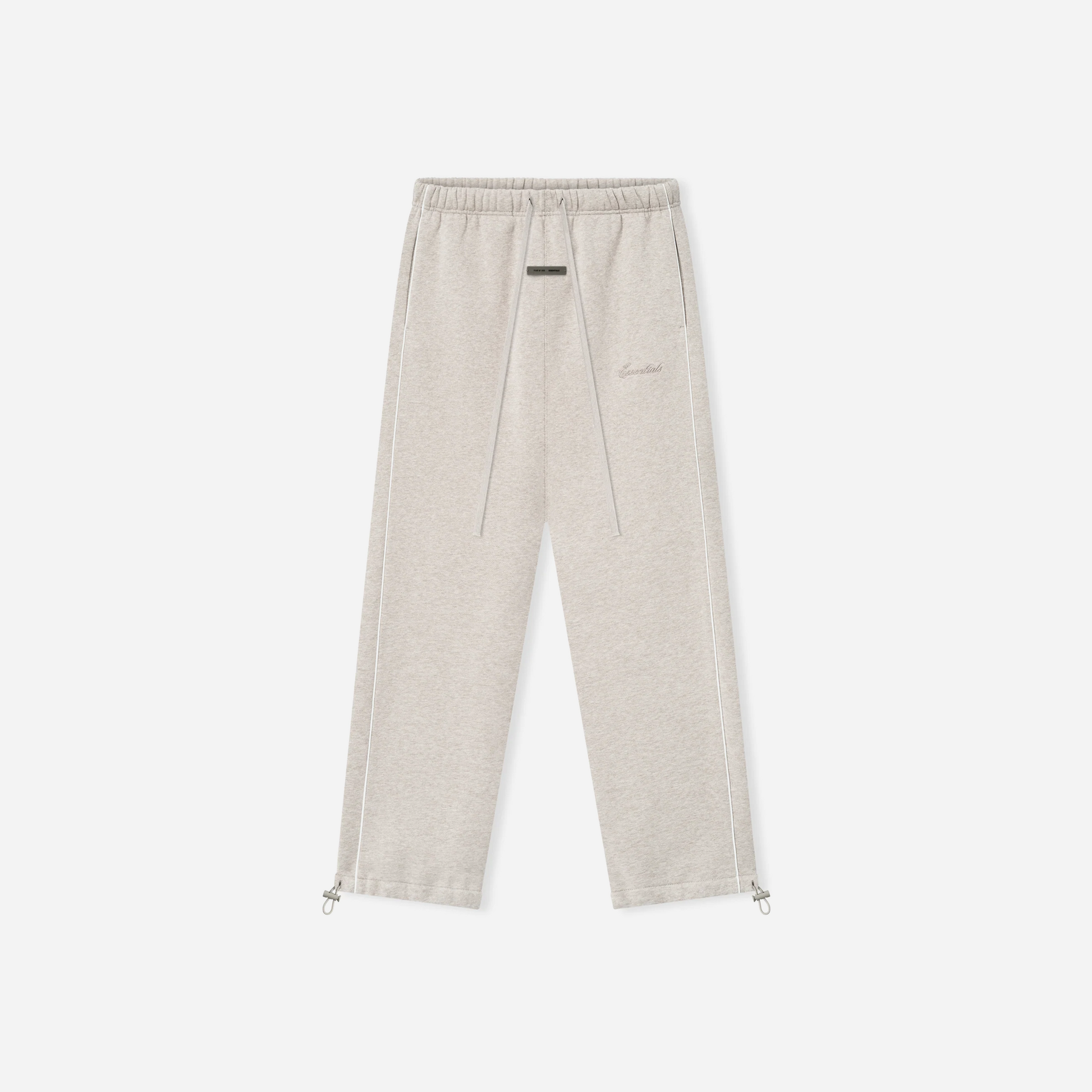 Fear Of God Essentials SS25 Relaxed Fleece Sweatpant With Piping- Heather Stone Cloud White