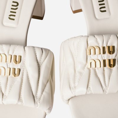 Miu Miu Leather Heels White