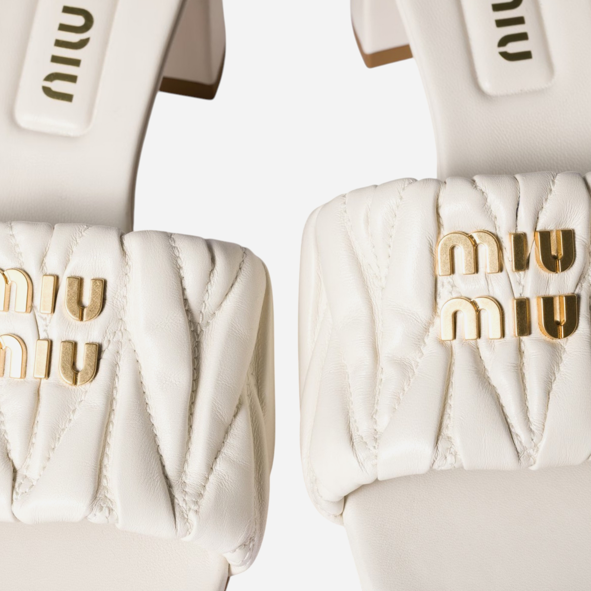 Miu Miu Leather Heels White