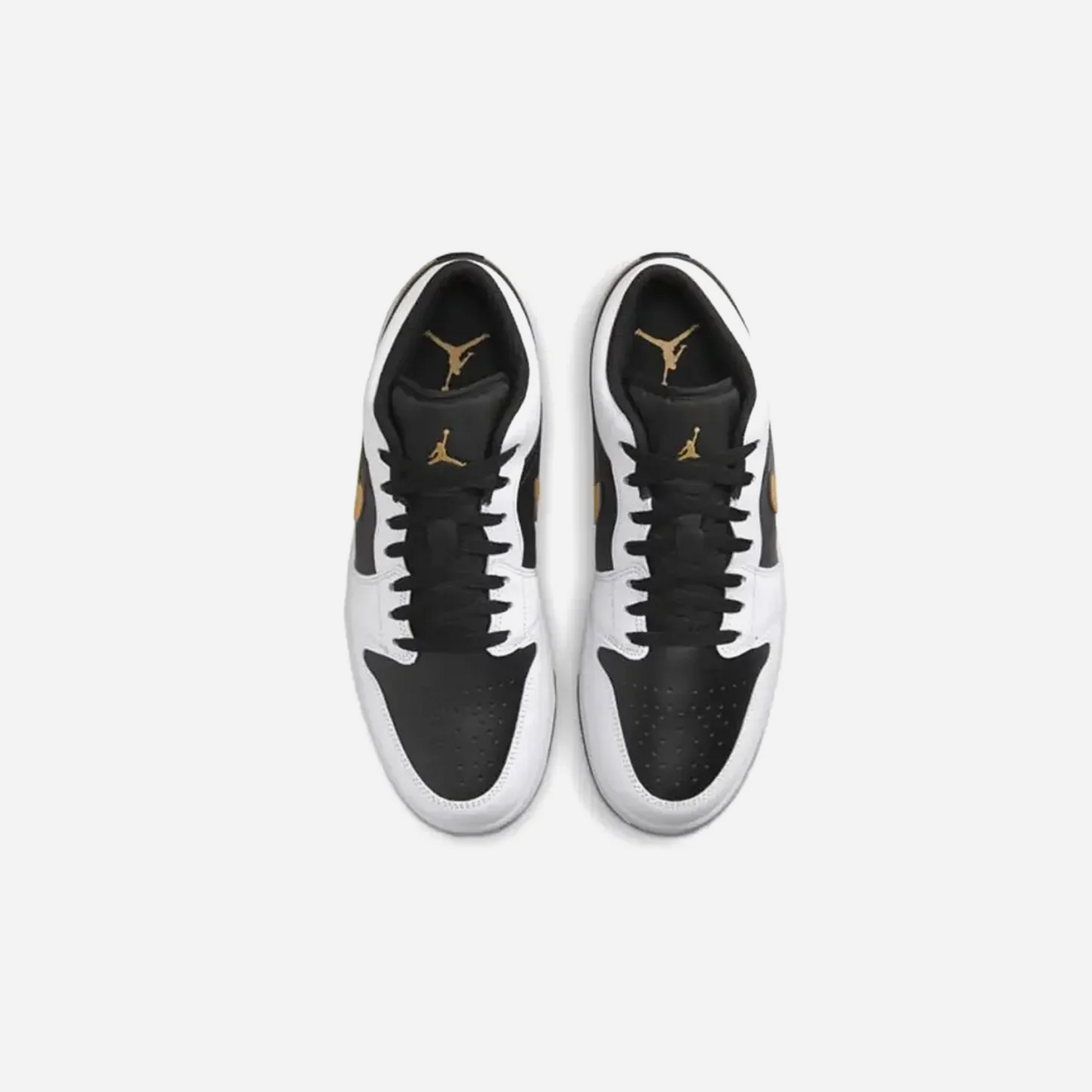 Nike Air Jordan 1 Low White Black Metallic Gold Swoosh