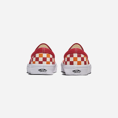 Vans Classic Slip-On Checkerboard Shoe Red / White
