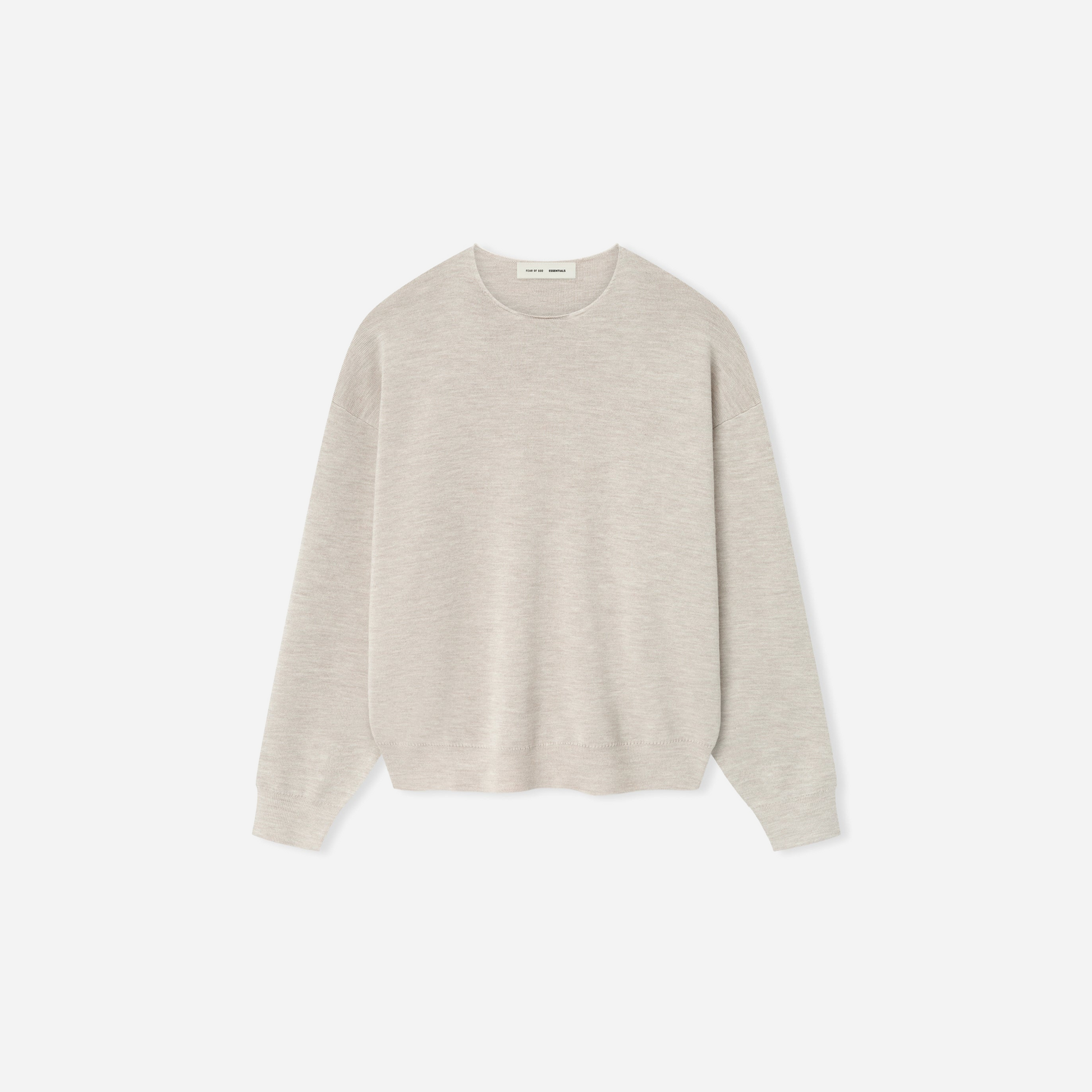 Fear Of God Essentials SS25 Merino Crewneck Sweater- Heather Stone
